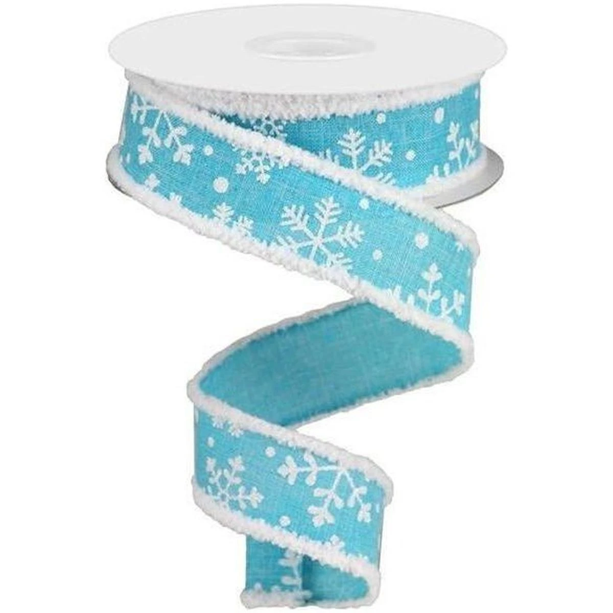 1.5" Snowflake Drift Edge Ribbon: Light Blue (10 Yards) 6 1.5" Snowflake Drift Edge Ribbon: Light Blue (10 Yards) - Image 4
