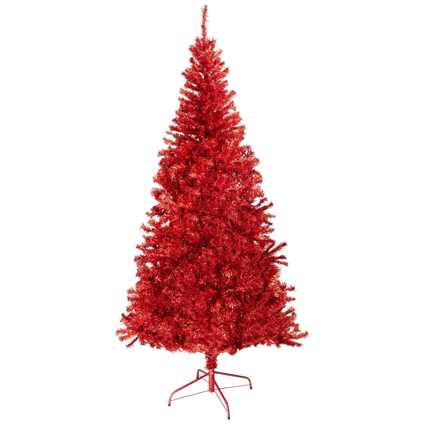 Northlight Artificial Tinsel Christmas Tree - 7' - Red - Unlit 5 Northlight Artificial Tinsel Christmas Tree - 7' - Red - Unlit - Image 3