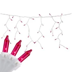 Northlight Mini Incandescent Icicle Christmas Lights - Pink - 3.5' White Wire - 100ct 15 Northlight Mini Incandescent Icicle Christmas Lights - Pink - 3.5' White Wire - 100ct -Northlight Shop 4612000462353438048 2