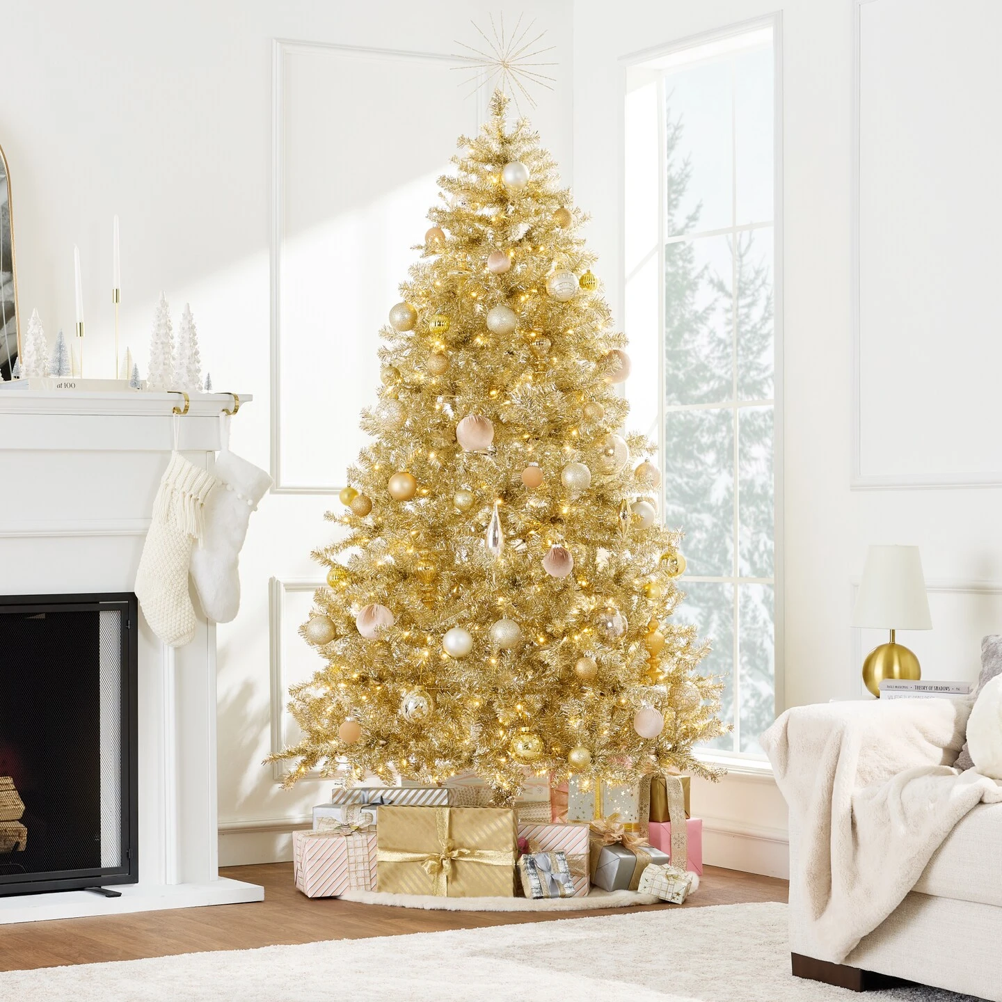 Best Choice Products Artificial Tinsel Christmas Tree - Champagne Gold 11 Best Choice Products Artificial Tinsel Christmas Tree - Champagne Gold - Image 9