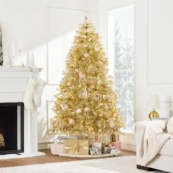 Best Choice Products Artificial Tinsel Christmas Tree - Champagne Gold 16 Best Choice Products Artificial Tinsel Christmas Tree - Champagne Gold -Northlight Shop 4612003736122816432