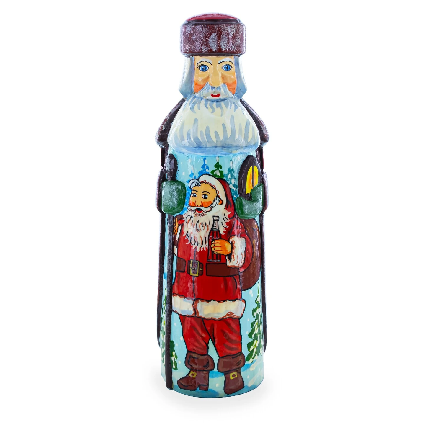 Hand Carved Wooden Santa 7.25 Inches 4 Hand Carved Wooden Santa 7.25 Inches - Image 2