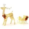 Costway Lighted Christmas Reindeer & Sleigh, Outdoor & Indoor Decoration W/ 100 Lights -Northlight Shop 4612024968280458672