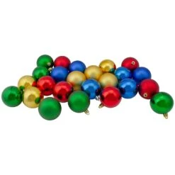 Northlight Shatterproof 2-Finish Christmas Ball Ornaments - 2.5" (60mm) - Multi - 24ct -Northlight Shop 4612049471660221088 2