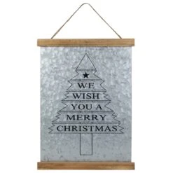 Northlight 16" We Wish You A Merry Christmas Galvanized Sheet Metal Hanging Wall Sign Silver 11 Northlight 16" We Wish You A Merry Christmas Galvanized Sheet Metal Hanging Wall Sign Silver -Northlight Shop 4612049472494363296 1