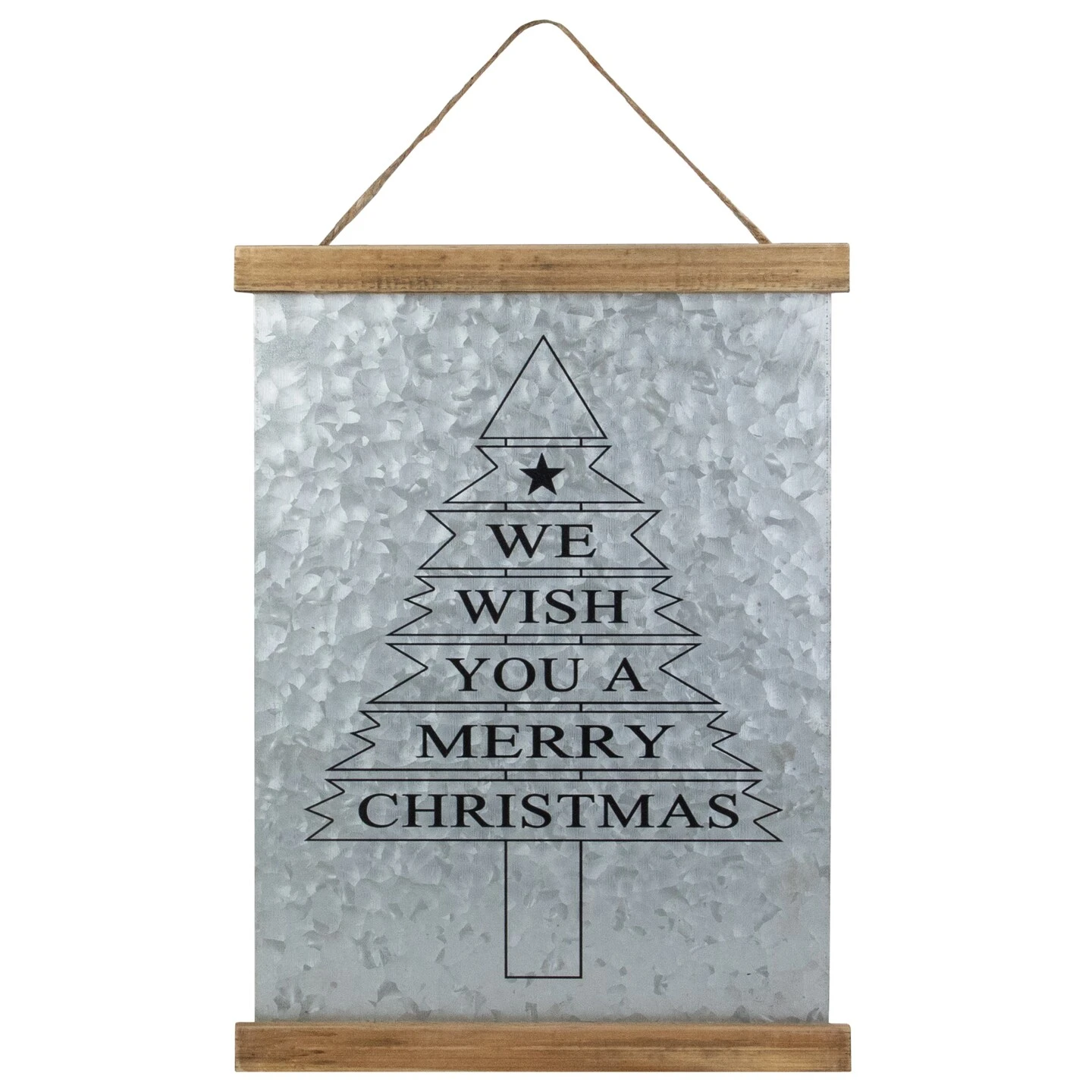 Northlight 16" We Wish You A Merry Christmas Galvanized Sheet Metal Hanging Wall Sign Silver 3 Northlight 16" We Wish You A Merry Christmas Galvanized Sheet Metal Hanging Wall Sign Silver