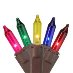 Sienna Mini Net Style Tree Trunk Wrap Christmas Lights - Multi-Color - 2' X 8'- Brown Wire