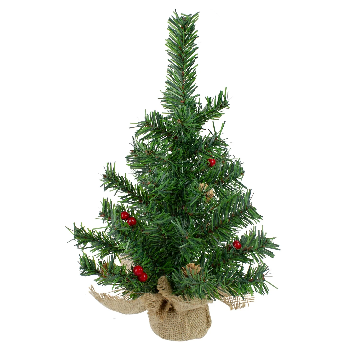 Northlight Potted Red Berries And Pine Cones Medium Artificial Christmas Tree – 16" - Unlit Green 4 Northlight Potted Red Berries And Pine Cones Medium Artificial Christmas Tree – 16" - Unlit Green - Image 2