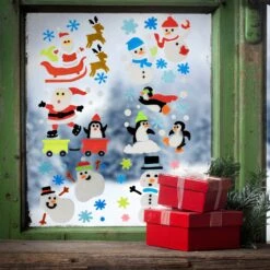 Northlight Set Of 6 Double Sided Christmas Gel Window Clings Multi -Northlight Shop 4612054624397896928