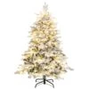 Costway 4.5FT/6FT/7 FT Pre-Lit Flocked Christmas Tree Hinged W/ 120/260/300 LED Lights & 757/1415/1687 Branch Tips 1 Costway 4.5FT/6FT/7 FT Pre-Lit Flocked Christmas Tree Hinged W/ 120/260/300 LED Lights & 757/1415/1687 Branch Tips -Northlight Shop 4612055627207486944