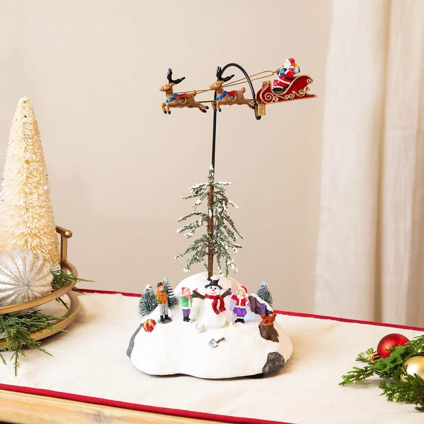 Northlight LED Lighted And Musical Flying Santa Animated Christmas Village Display - 13.5" Multi 3 Northlight LED Lighted And Musical Flying Santa Animated Christmas Village Display - 13.5" Multi