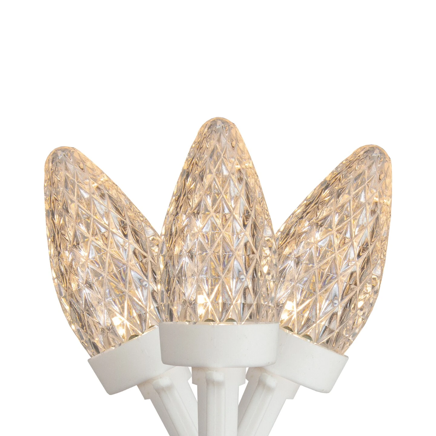 Northlight LED C7 Faceted Christmas Lights - Warm White - 20.25' White Wire - 50ct 4 Northlight LED C7 Faceted Christmas Lights - Warm White - 20.25' White Wire - 50ct - Image 2