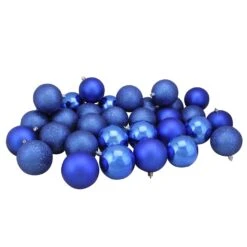 Northlight Shatterproof 4-Finish Christmas Ball Ornaments - 3.25" (80mm) - Lavish Blue - 32ct 11 Northlight Shatterproof 4-Finish Christmas Ball Ornaments - 3.25" (80mm) - Lavish Blue - 32ct -Northlight Shop 4612066310482158240 2