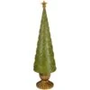 Northlight Christmas Tree Cone On Pedestal With Star Topper Decoration - 23" - Green