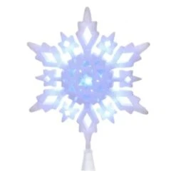 Kurt Adler 10 Lighted White Snowflake Christmas Tree Topper - Cool White LED Lights -Northlight Shop 4612066310854927008 1
