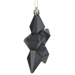 DAK 12ct Matte Jet Black Glittered Star Shatterproof Christmas Ornaments 5" -Northlight Shop 4612066311179866784