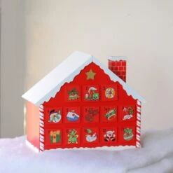 Northlight 10.25" Red And White Advent House With Chimney Storage Box 12 Northlight 10.25" Red And White Advent House With Chimney Storage Box -Northlight Shop 4612092139573722080
