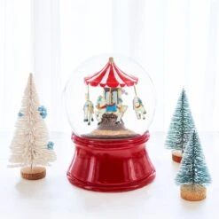 Horses Carousel Melody Spinning Musical Water Globe 11 Horses Carousel Melody Spinning Musical Water Globe -Northlight Shop 4612097397960041520