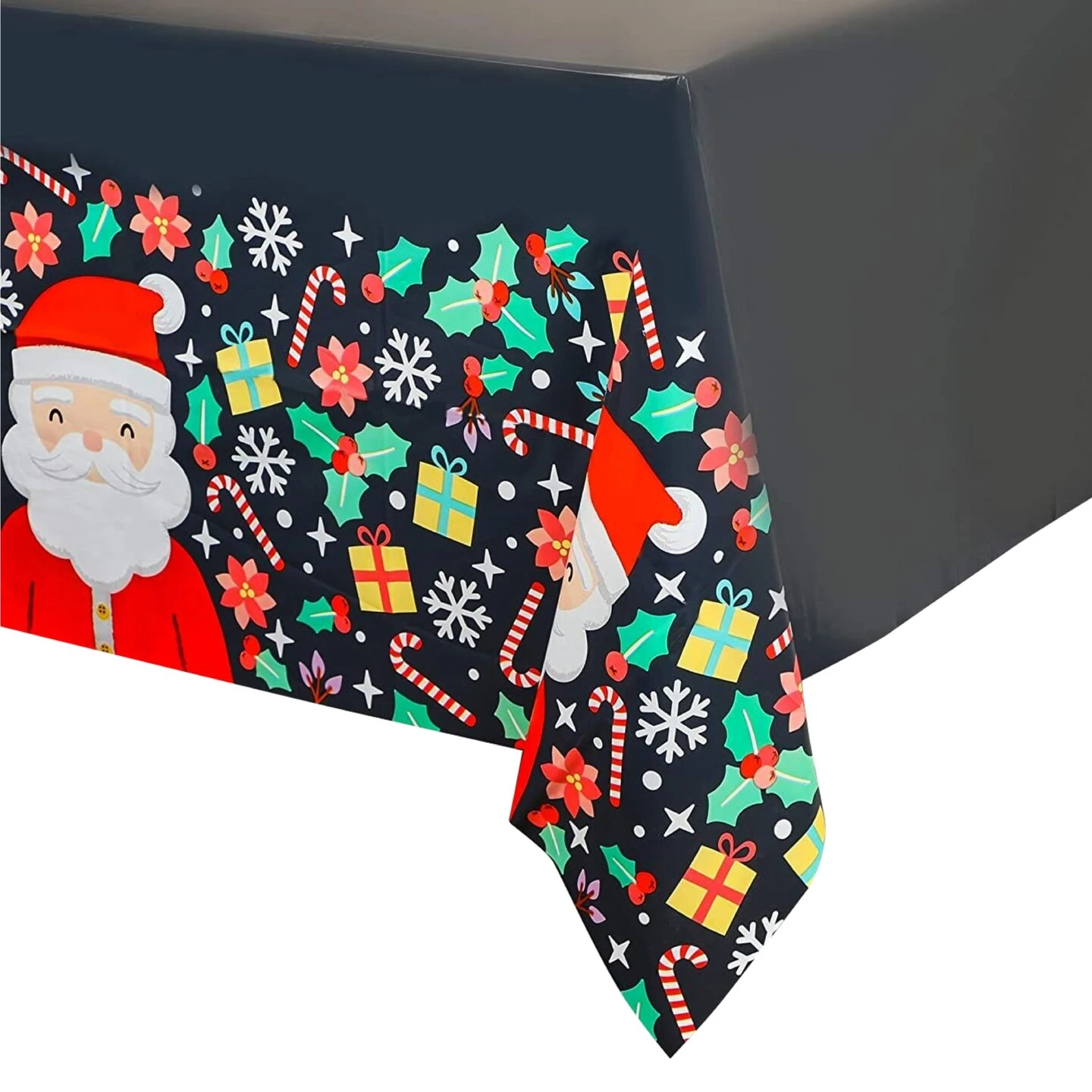 Blue Panda 3 Pack Santa Claus Plastic Tablecloths For Christmas Party Supplies, 54 X 108 Inch Rectangular Xmas Holiday Table Covers, Fun Festive Christmas Party Decorations Black 4 Blue Panda 3 Pack Santa Claus Plastic Tablecloths For Christmas Party Supplies, 54 X 108 Inch Rectangular Xmas Holiday Table Covers, Fun Festive Christmas Party Decorations Black - Image 2
