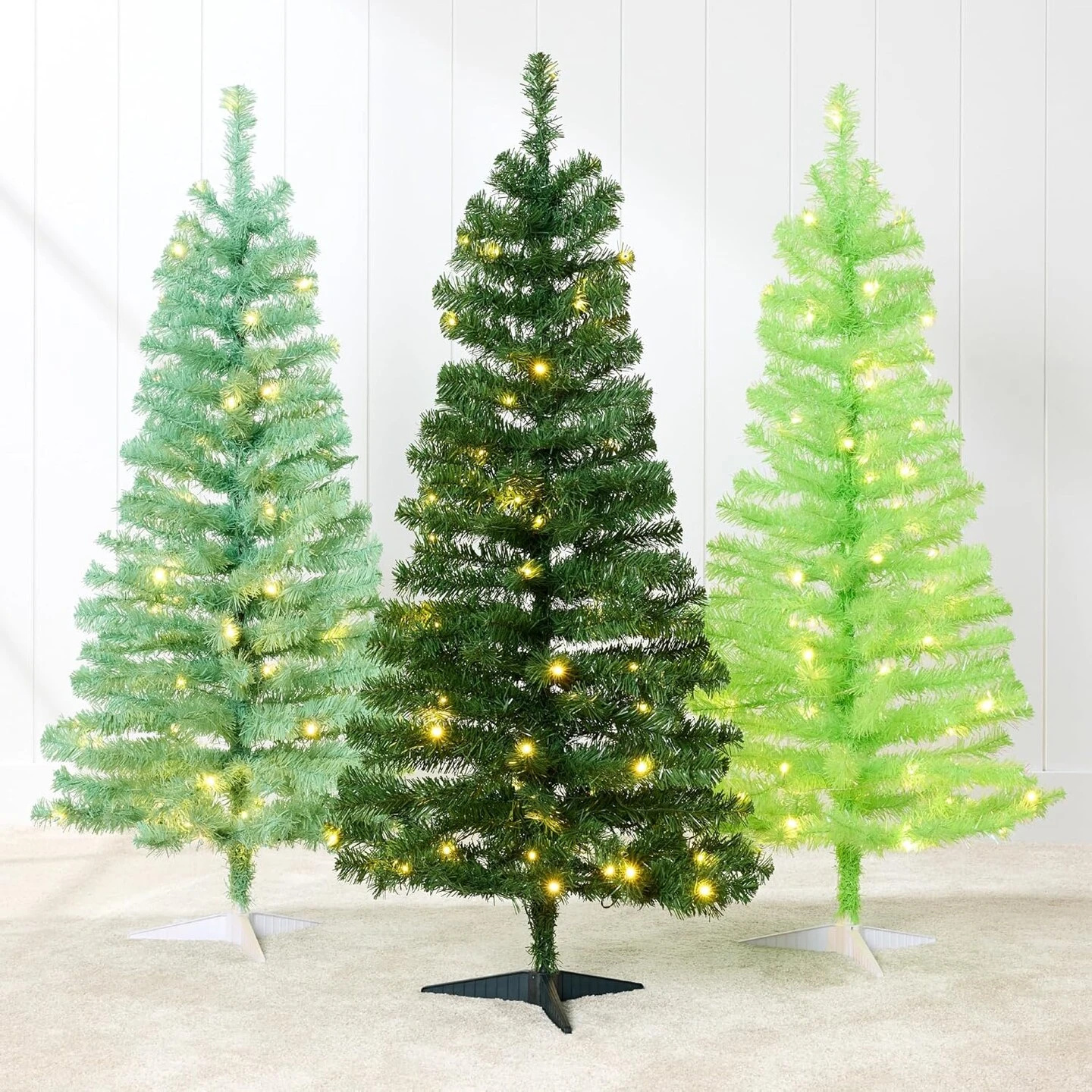 4ft Pre Lit Christmas Tree Mini Artificial Tree With Twinkling LED Lights For Bedroom Or Apartment Red 10 4ft Pre Lit Christmas Tree Mini Artificial Tree With Twinkling LED Lights For Bedroom Or Apartment Red - Image 8