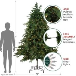 Northlight Real Touch™ Pre-Lit Artificial Aurora Spruce Full Christmas Tree - 9' -Clear Lights Green 13 Northlight Real Touch™ Pre-Lit Artificial Aurora Spruce Full Christmas Tree - 9' -Clear Lights Green -Northlight Shop 4612155780429078224