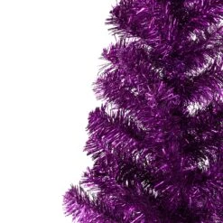 Northlight Artificial Tinsel Christmas Tree - 4' -Purple - Unlit -Northlight Shop 4612156601822492816