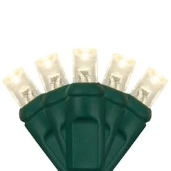 50 Warm White 5mm LED Christmas Lights, Green Wire, 6" Spacing -Northlight Shop 4612159814196611168 2