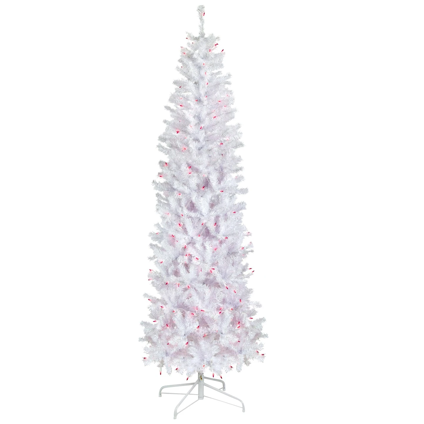 Northlight Pre-Lit Pencil Woodbury White Pine Artificial Christmas Tree - 6.5' - Pink Lights 10 Northlight Pre-Lit Pencil Woodbury White Pine Artificial Christmas Tree - 6.5' - Pink Lights - Image 8