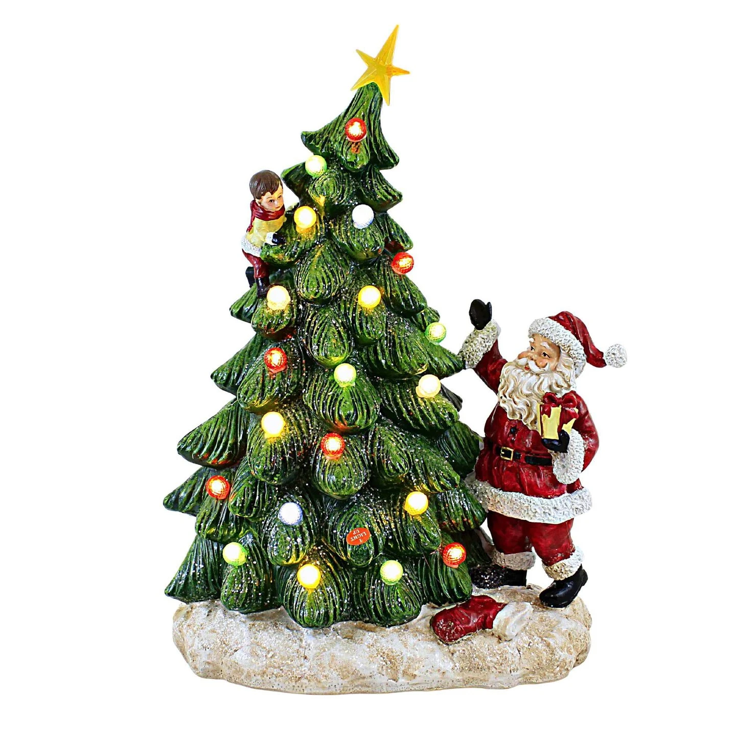 Transpac 16.5 Inch Santa With Christmas Tree Figurine Christmas Figurine , Christmas Decor Light Up Battery Child Green 11 Transpac 16.5 Inch Santa With Christmas Tree Figurine Christmas Figurine , Christmas Decor Light Up Battery Child Green - Image 9