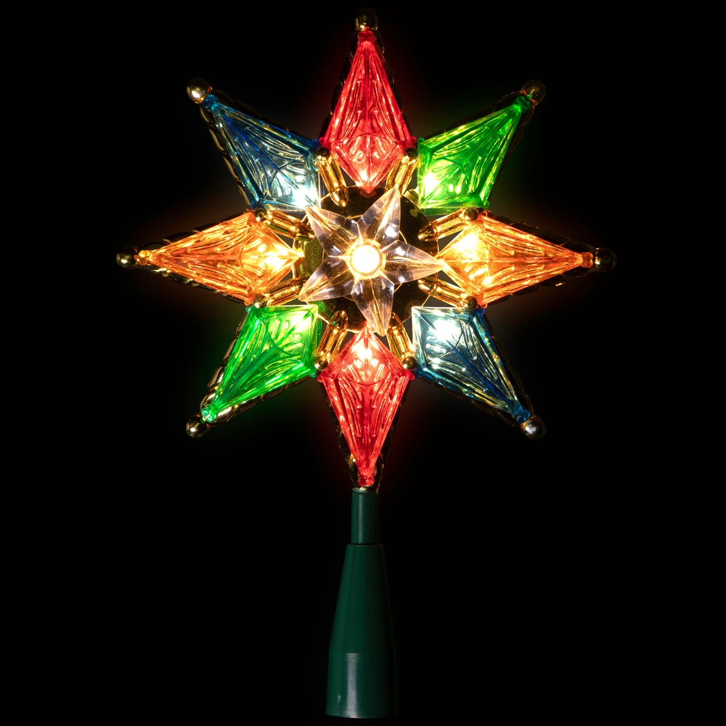 Northlight Lighted 8-Point Star Christmas Tree Topper - 11" - Multi-Color - Clear Lights 6 Northlight Lighted 8-Point Star Christmas Tree Topper - 11" - Multi-Color - Clear Lights - Image 4