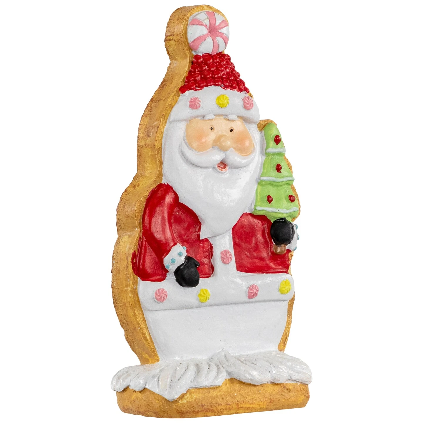 Northlight Gingerbread Santa With Tree Christmas Figurine - 7" Red 8 Northlight Gingerbread Santa With Tree Christmas Figurine - 7" Red - Image 6