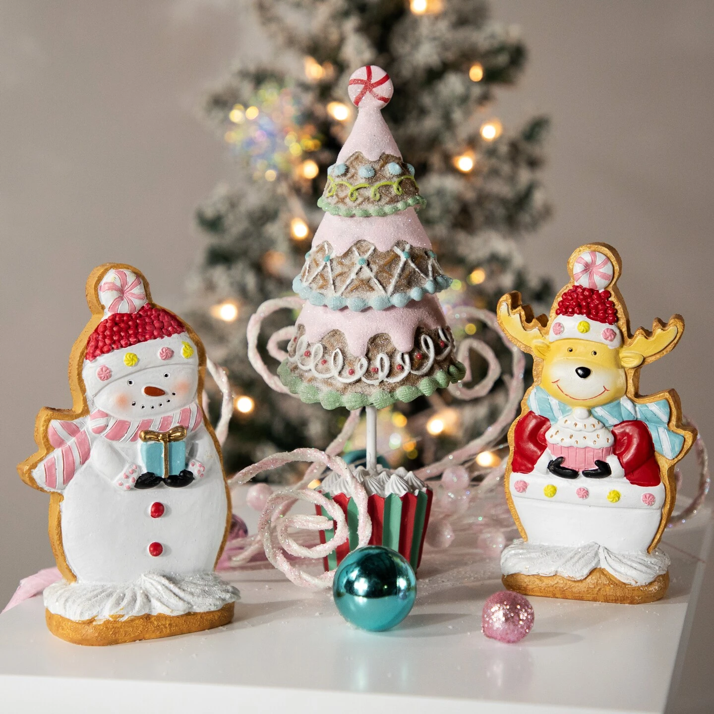 Northlight Frosted Waffle Cone Christmas Cupcake Tree - 10.25" Pink 5 Northlight Frosted Waffle Cone Christmas Cupcake Tree - 10.25" Pink - Image 3