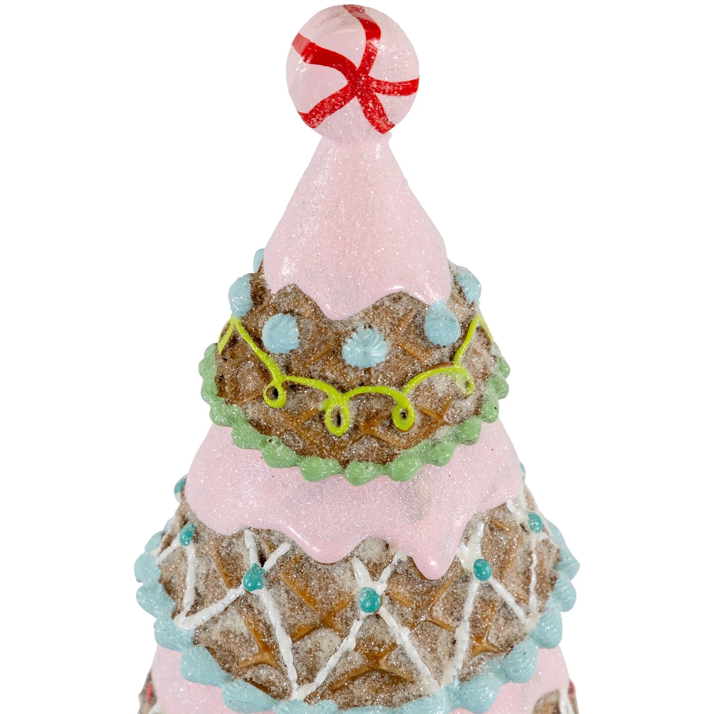 Northlight Frosted Waffle Cone Christmas Cupcake Tree - 10.25" Pink 9 Northlight Frosted Waffle Cone Christmas Cupcake Tree - 10.25" Pink - Image 7