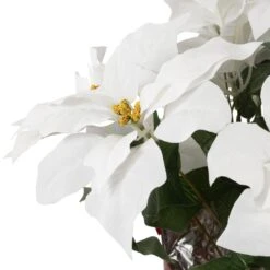 Northlight Artificial Christmas Poinsettia In Wrapped Base - 26" - White -Northlight Shop 4612210292447659232