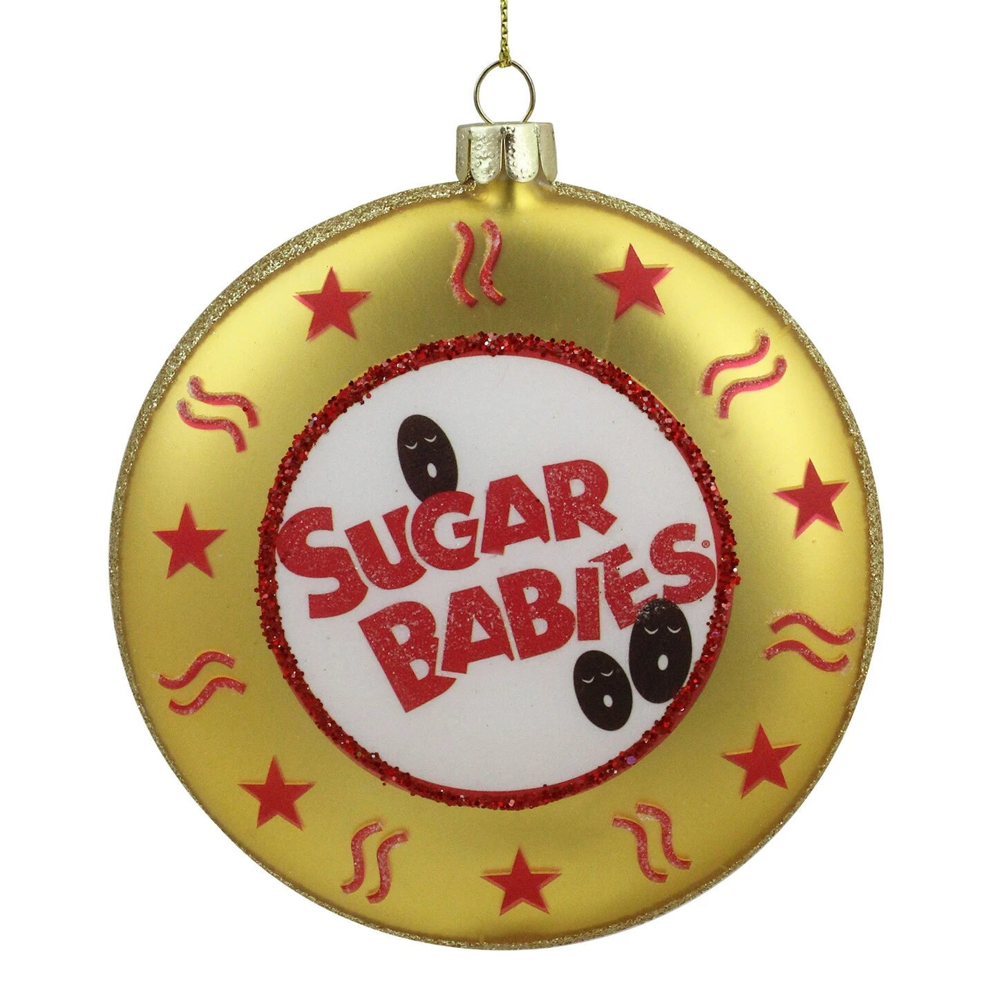Northlight Tootsie Roll "Sugar Babies" Candies Disc Christmas Ornament - 4" - White And Gold 7 Northlight Tootsie Roll "Sugar Babies" Candies Disc Christmas Ornament - 4" - White And Gold - Image 5
