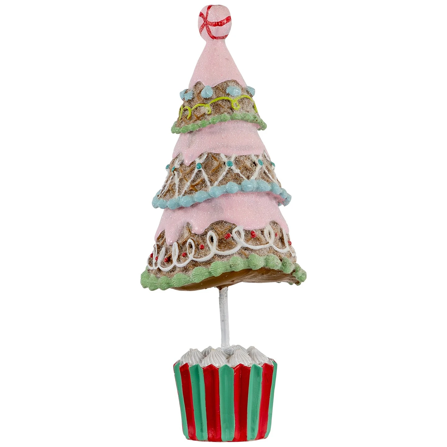 Northlight Frosted Waffle Cone Christmas Cupcake Tree - 10.25" Pink 7 Northlight Frosted Waffle Cone Christmas Cupcake Tree - 10.25" Pink - Image 5