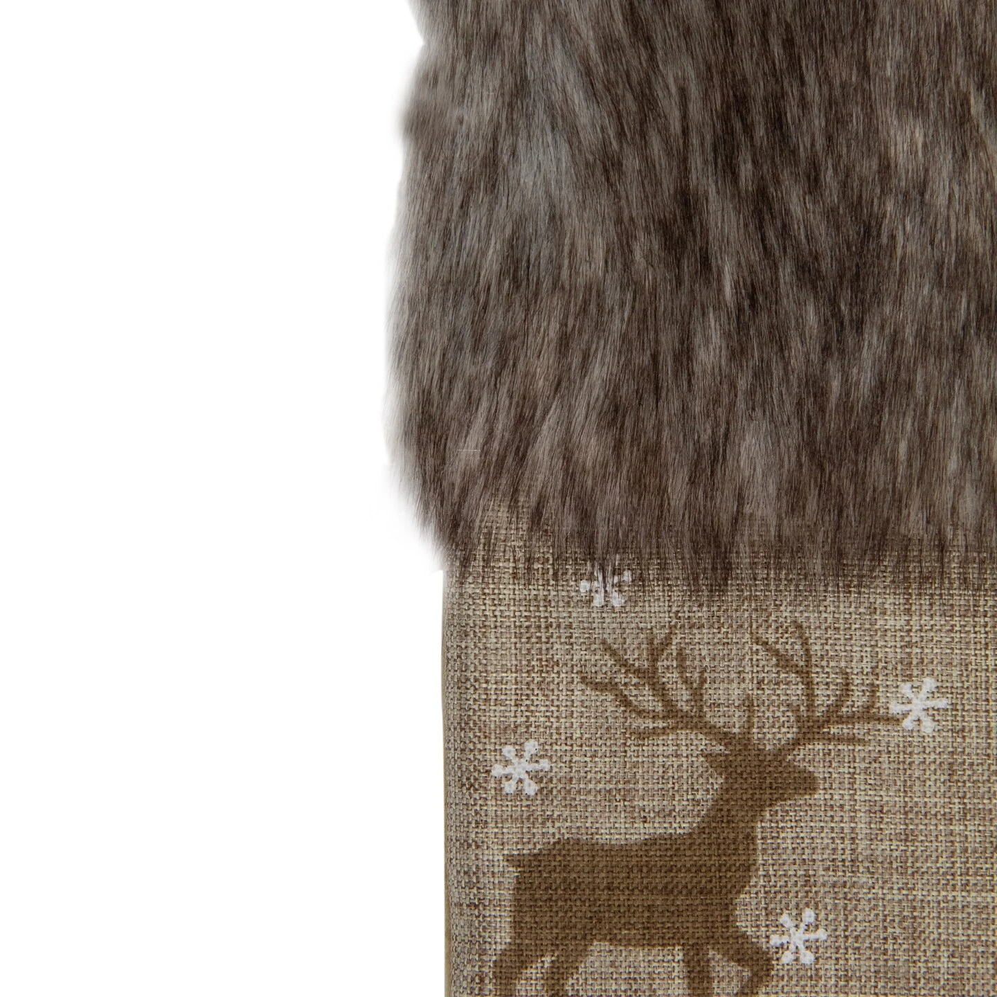 Northlight 20" Brown Reindeer Christmas Stocking With Faux Fur Cuff 6 Northlight 20" Brown Reindeer Christmas Stocking With Faux Fur Cuff - Image 4