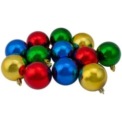 Northlight Shatterproof 2-Finish Christmas Ball Ornaments - 2.5" (60mm) - Multi - 24ct -Northlight Shop 4612210293574878432