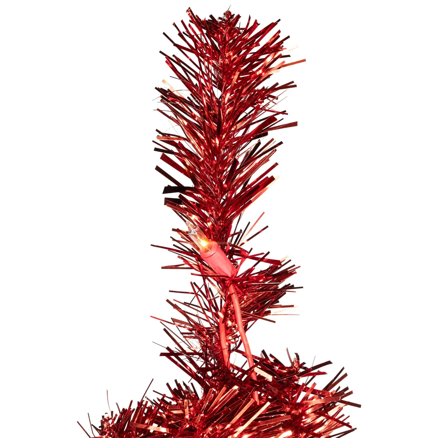 Northlight Pre-Lit Artificial Tinsel Christmas Tree - 7' - Red - Clear Lights 8 Northlight Pre-Lit Artificial Tinsel Christmas Tree - 7' - Red - Clear Lights - Image 6