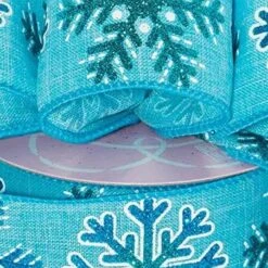 Blue Snowflake Christmas Ribbon 10 Yards X 2.5 Inches 1 Roll 16 Blue Snowflake Christmas Ribbon 10 Yards X 2.5 Inches 1 Roll -Northlight Shop 4612242937631701200
