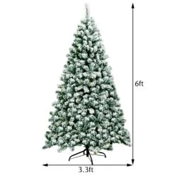 6Ft Pre-Lit Premium Snow Flocked Hinged Artificial Christmas Tree W/ 250 Lights 27 6Ft Pre-Lit Premium Snow Flocked Hinged Artificial Christmas Tree W/ 250 Lights -Northlight Shop 463247672289632 1