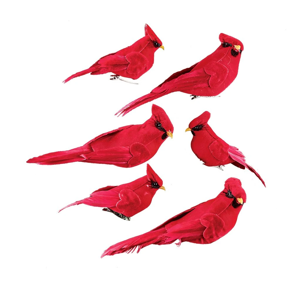 Collections Etc Cardinal Clip-On Ornaments Winter Decoration, 6 Pc 4 Collections Etc Cardinal Clip-On Ornaments Winter Decoration, 6 Pc - Image 2