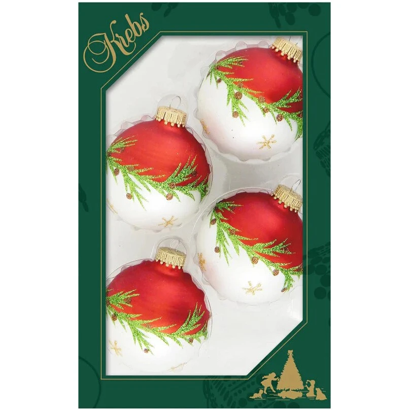 Krebs Glass Ball Ornament - Bi-Color Pine Garland - 4 Pack 5 Krebs Glass Ball Ornament - Bi-Color Pine Garland - 4 Pack - Image 3
