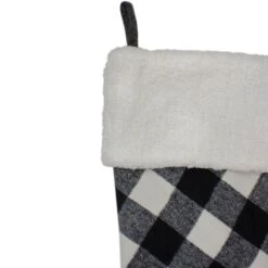 Northlight 23" Black And White Rustic Checkered Christmas Stocking -Northlight Shop 472543230051552