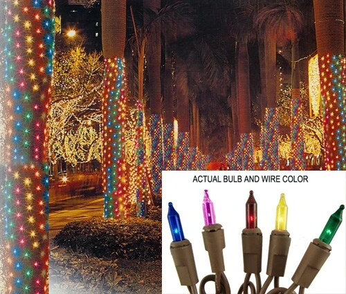 Sienna Mini Net Style Tree Trunk Wrap Christmas Lights - Multi-Color - 2' X 8'- Brown Wire 6 Sienna Mini Net Style Tree Trunk Wrap Christmas Lights - Multi-Color - 2' X 8'- Brown Wire - Image 4