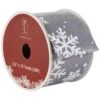 Northlight Gray And White Shimmering Snowflakes Wired Craft Christmas Ribbon 2.5" X 10 Yards 1 Northlight Gray And White Shimmering Snowflakes Wired Craft Christmas Ribbon 2.5" X 10 Yards -Northlight Shop 472544256809184