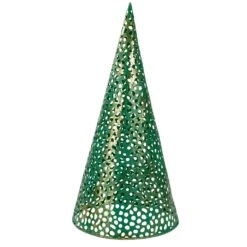 Northlight Christmas Cone Trees - 16" - Green And Gold - Set Of 3 11 Northlight Christmas Cone Trees - 16" - Green And Gold - Set Of 3 -Northlight Shop 472544345736416