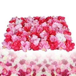 6pcs Artificial Wedding Silk Flower Wall Decor Background Rose Hydrangea Panels -Northlight Shop 47324303710672 2
