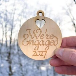 Ornament - We're Engaged 2027 - Raw Wood 3x3in 29 Ornament - We're Engaged 2027 - Raw Wood 3x3in -Northlight Shop 481597430794032 1