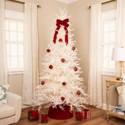 Northlight Pre-Lit Flocked Twig Artificial Christmas Tree - 6.5' - Warm White LED